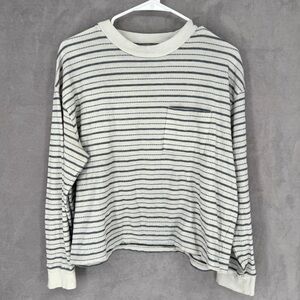 Madewell Striped Long Sleeve Tee - White and Black